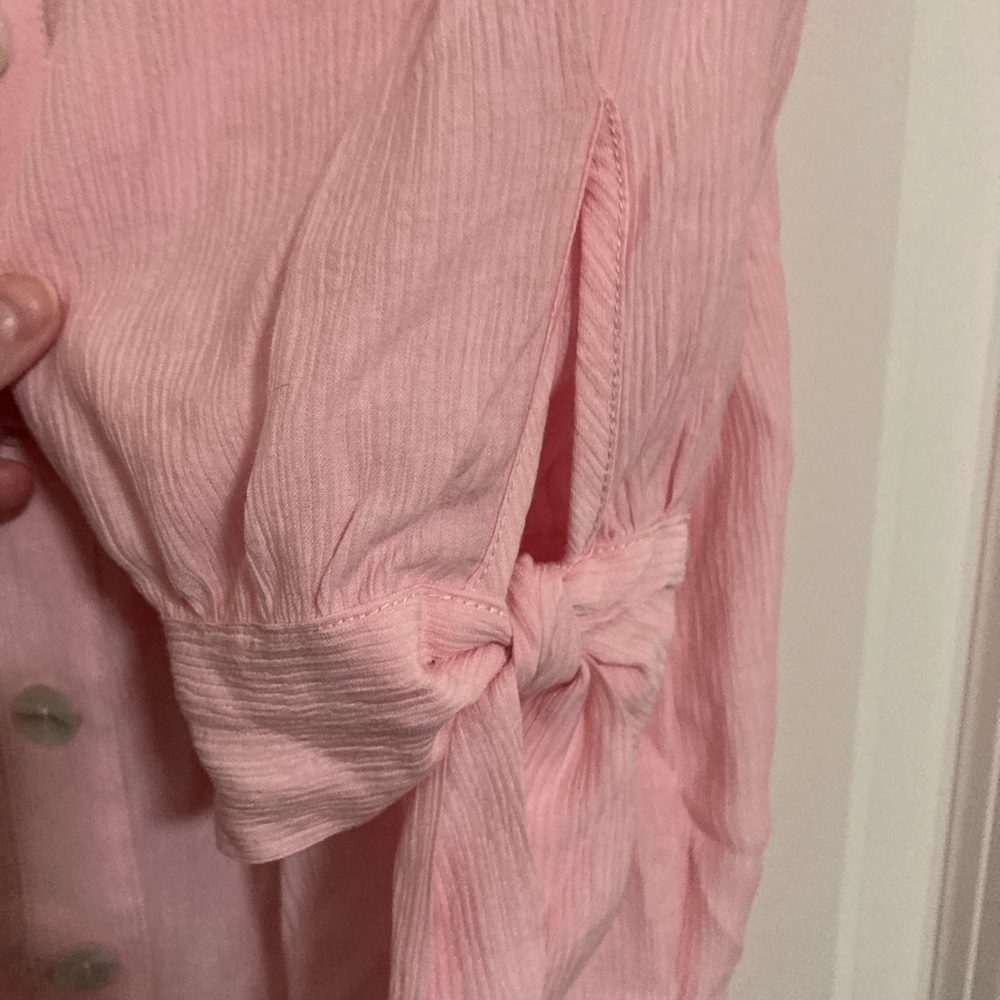 I.N. Studio Pink Button-Front Blouse - Picture 2 of 4